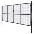 Puerta de malla de jardín acero galvanizado gris 289x150