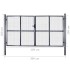 Puerta de malla de jardín acero galvanizado gris 289x150