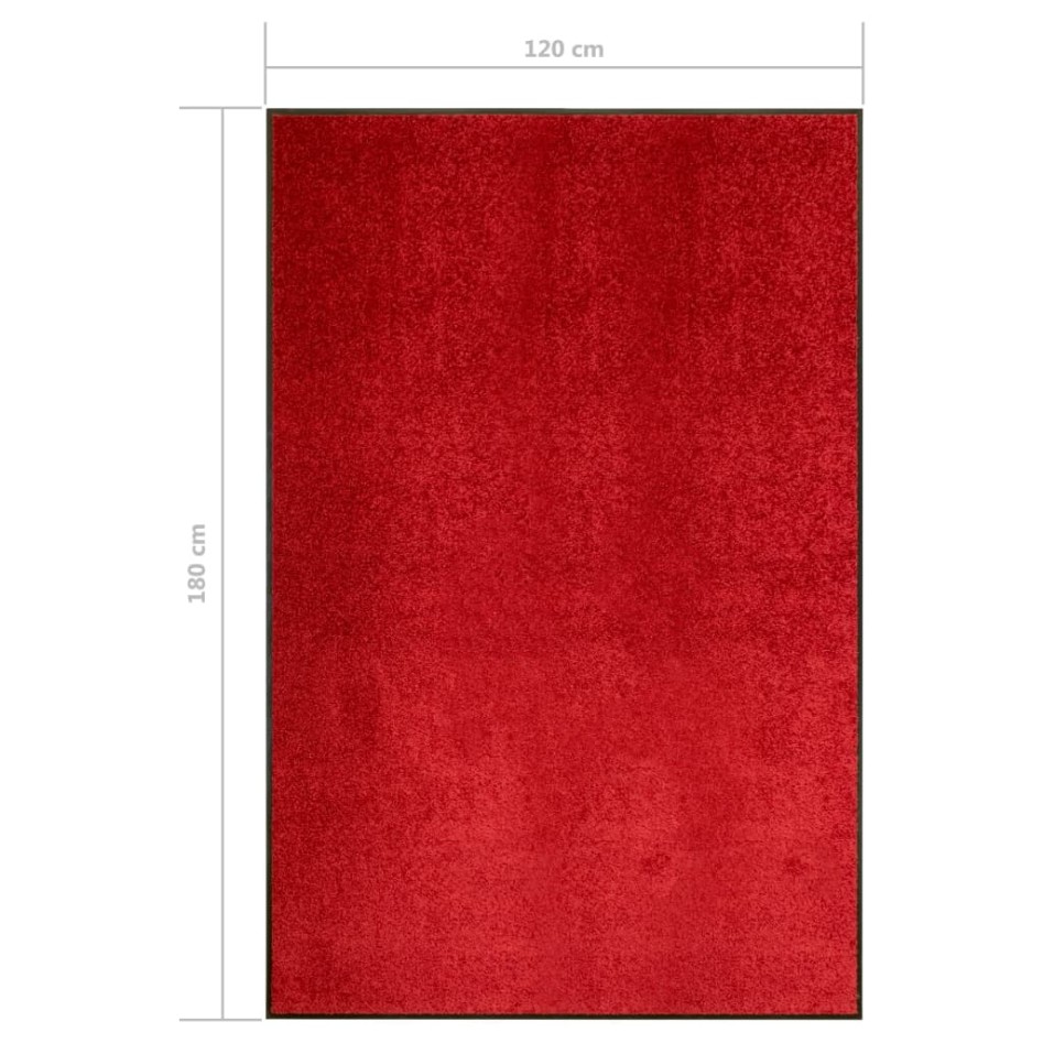 Felpudo lavable rojo 120x180