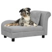 Sofá para perros con almohada gris felpa 83x44x44 cm