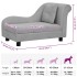 Sofá para perros con almohada gris felpa 83x44x44