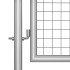 Puerta de jardín de acero galvanizado plateado 306x125