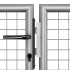 Puerta de jardín de acero galvanizado plateado 306x125