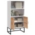 Aparador alto madera contrachapada blanco 60x35x125
