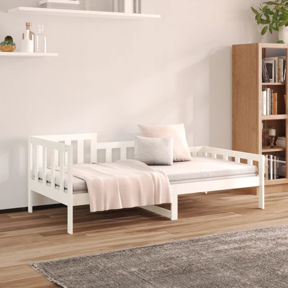 Sofá cama sin colchón madera maciza de pino blanco 90x190