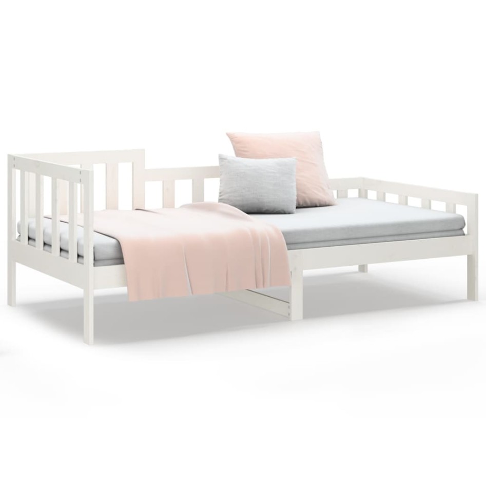 Sofá cama sin colchón madera maciza de pino blanco 90x190