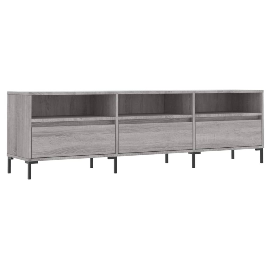 Mueble para TV madera contrachapada gris Sonoma 150x30x44,5