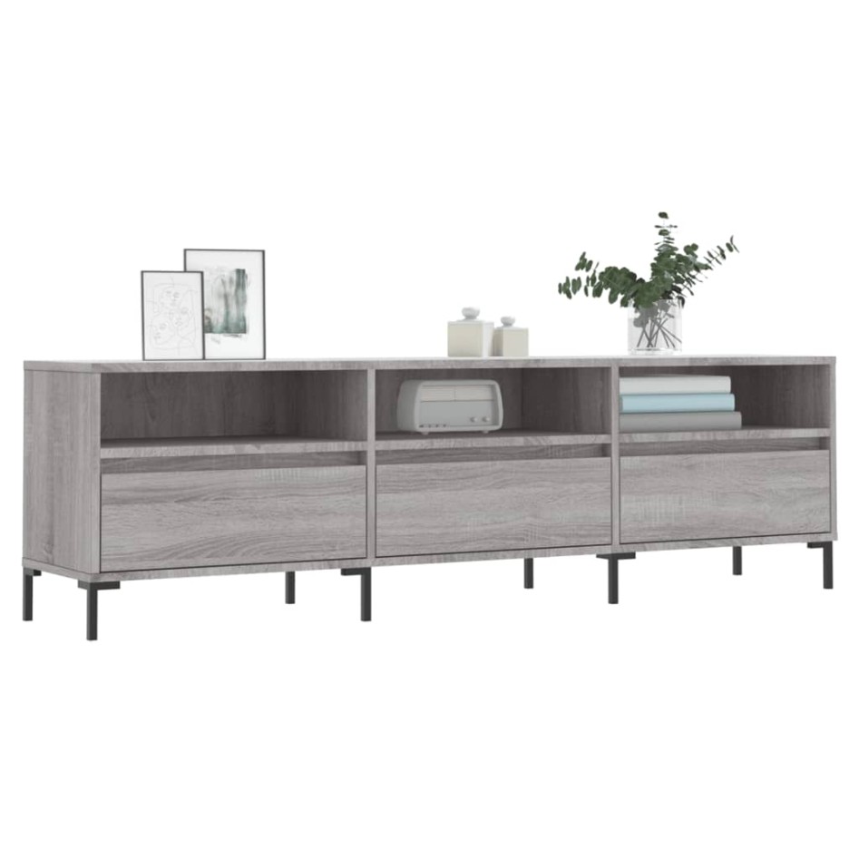 Mueble para TV madera contrachapada gris Sonoma 150x30x44,5