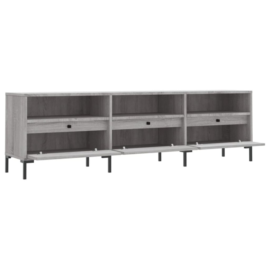 Mueble para TV madera contrachapada gris Sonoma 150x30x44,5