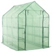 Invernadero accesible con 12 estantes acero 143x214x196 cm
