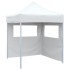 Carpa plegable profesional con 2 paredes acero blanco 2x2