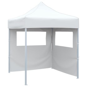 Carpa plegable profesional con 2 paredes acero blanco 2x2