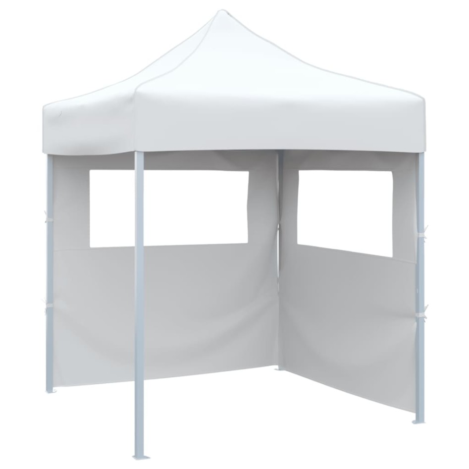 Carpa plegable profesional con 2 paredes acero blanco 2x2