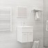 Juego de muebles de baño madera de ingeniería blanco