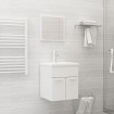 Juego de muebles de baño madera de ingeniería blanco brillo