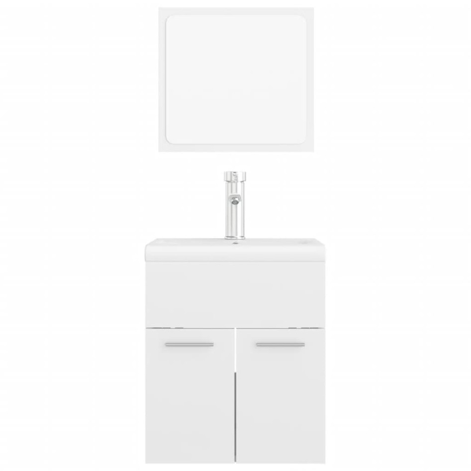 Juego de muebles de baño madera de ingeniería blanco