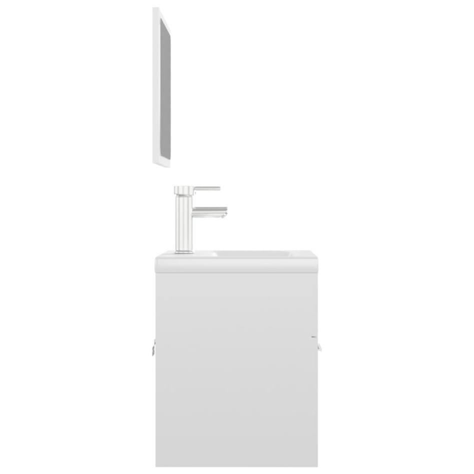 Juego de muebles de baño madera de ingeniería blanco