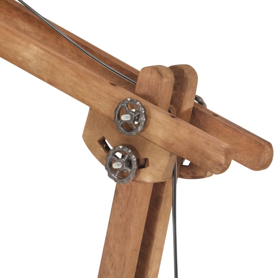 Lámpara de pie madera maciza de mango negro