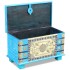 Baúl de almacenamiento madera de mango azul 80x40x45