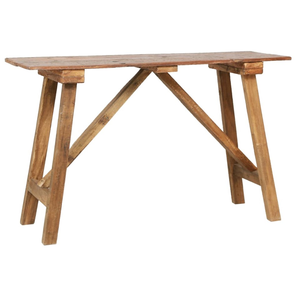 Mesa consola de madera reciclada mixta 130x40x80