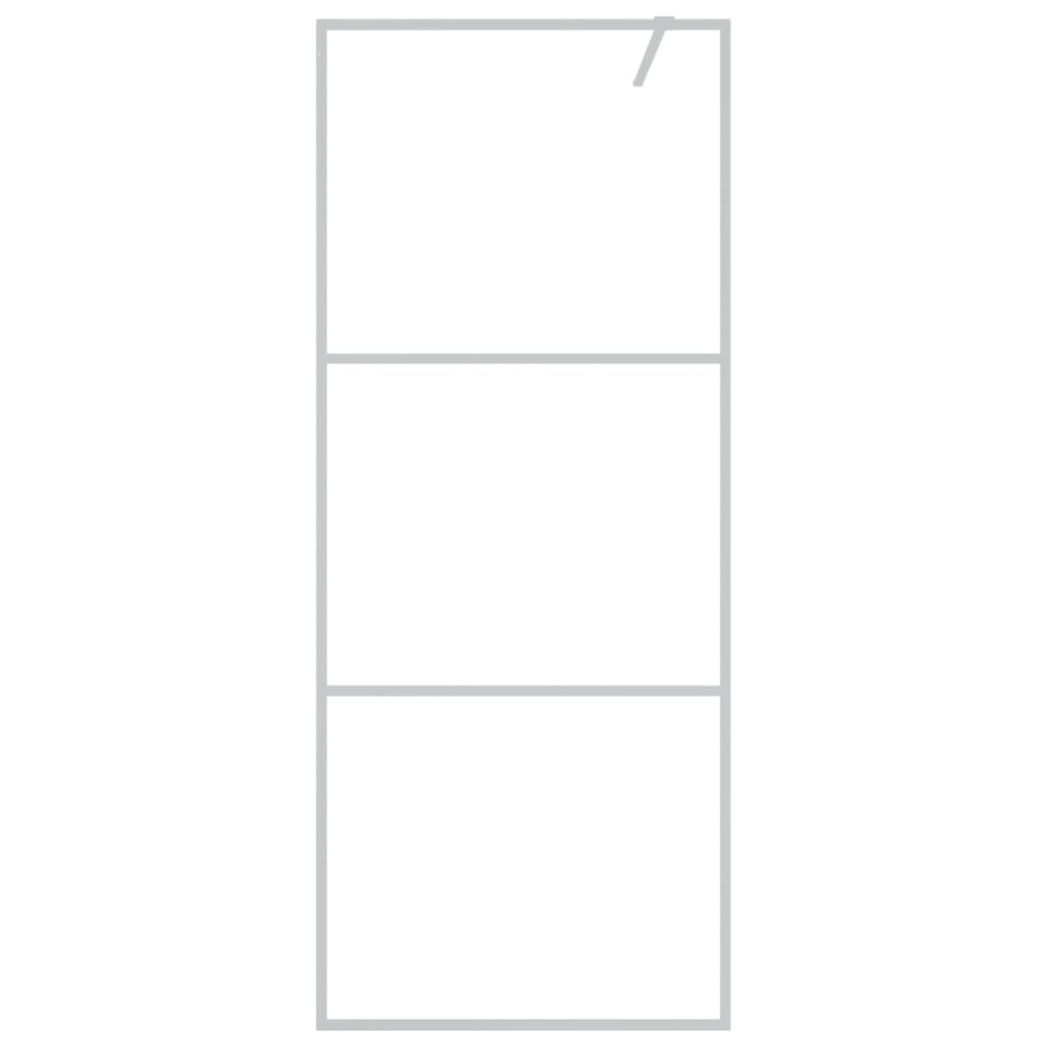 Mampara de ducha vidrio ESG transparente plateado 80x195