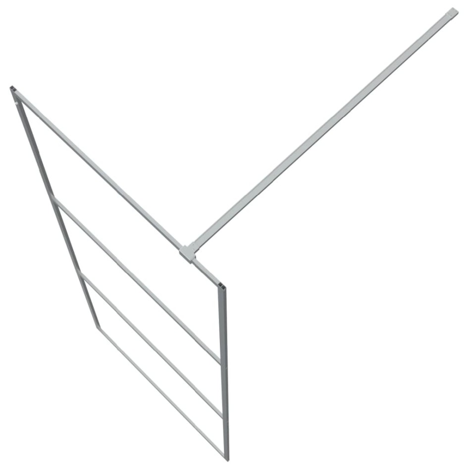 Mampara de ducha vidrio ESG transparente plateado 80x195