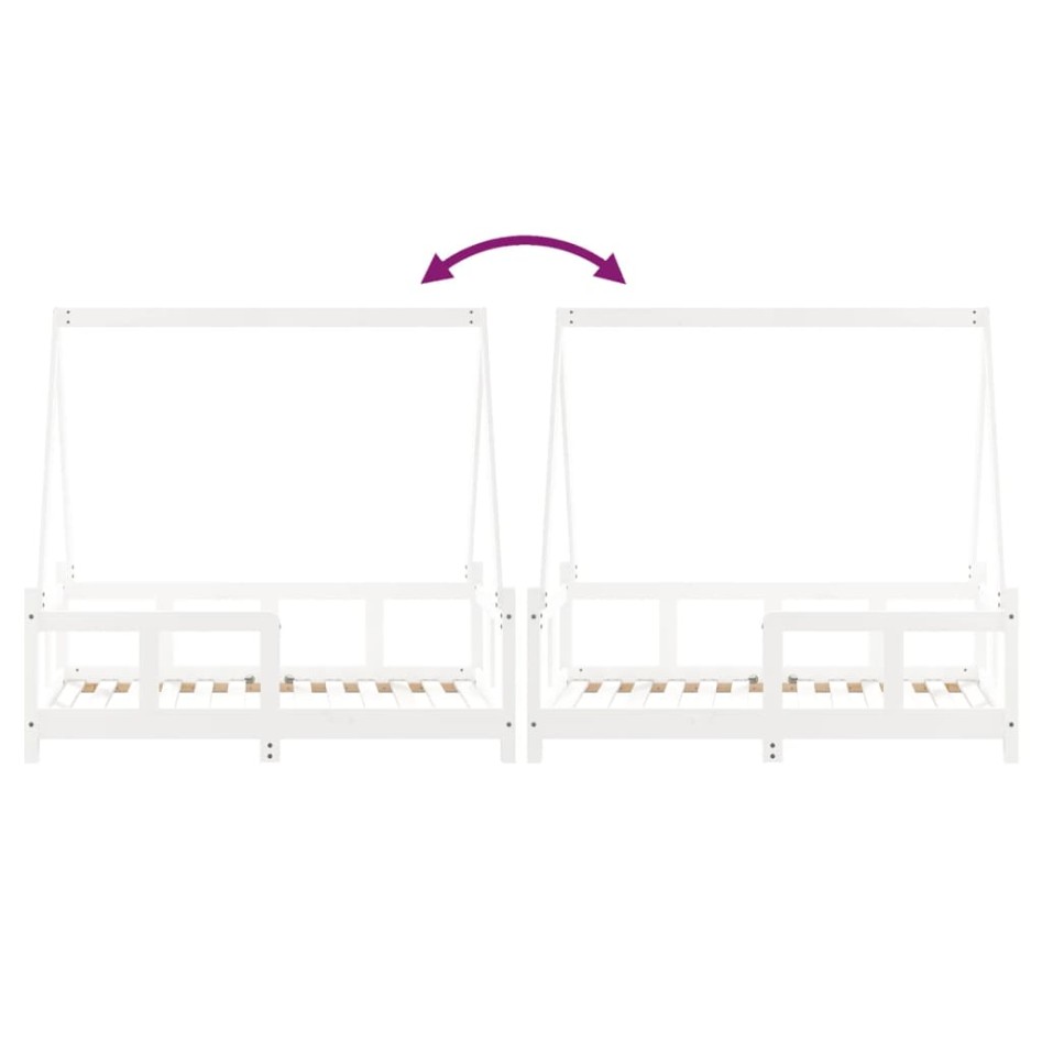 Estructura de cama para niños madera de pino blanco 70x140