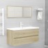 Mueble con lavabo madera de ingeniería roble
