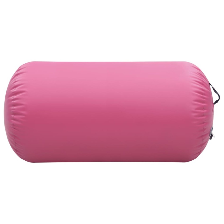Rollo inflable de gimnasia con bomba PVC rosa 120x90