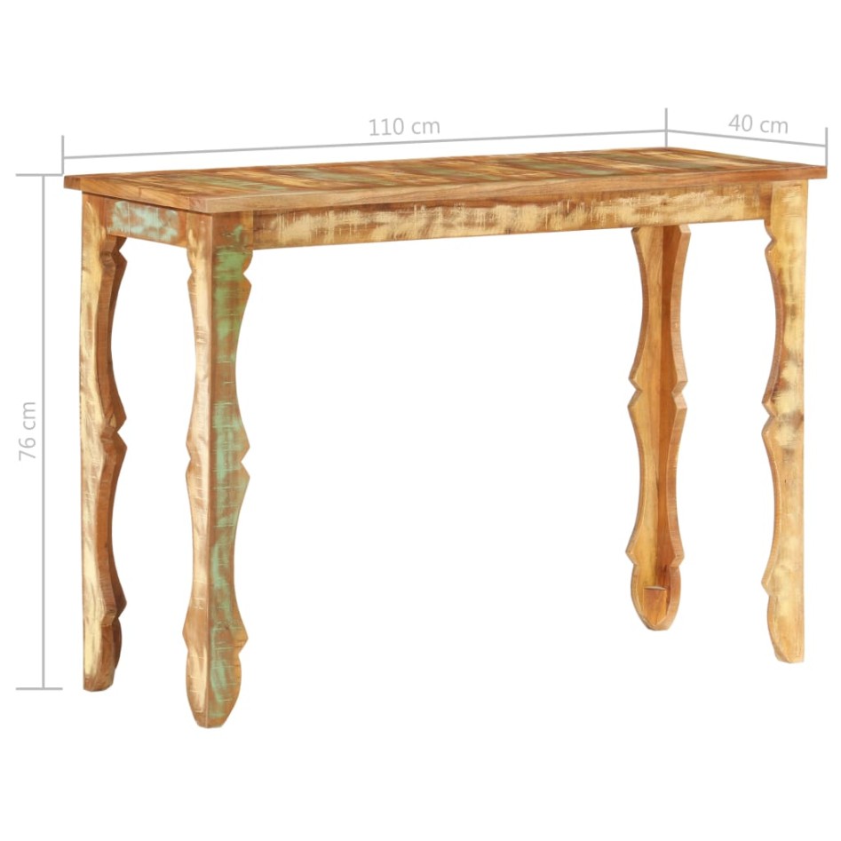 Mesa consola de madera maciza reciclada 110x40x76