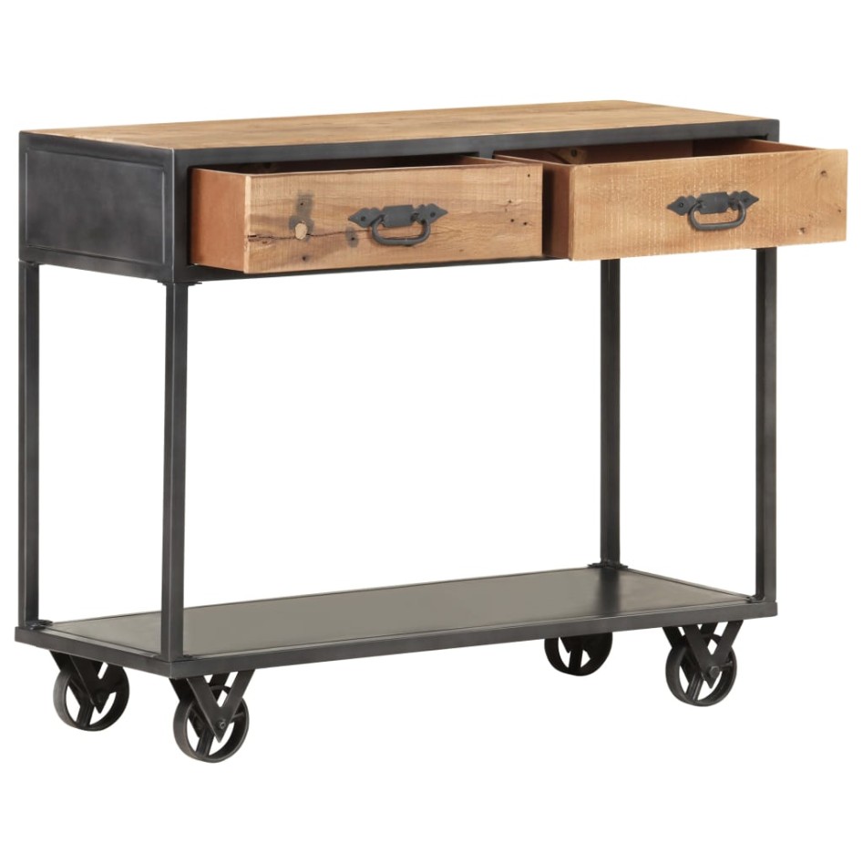 Mesa consola de madera maciza reciclada 90x35x74