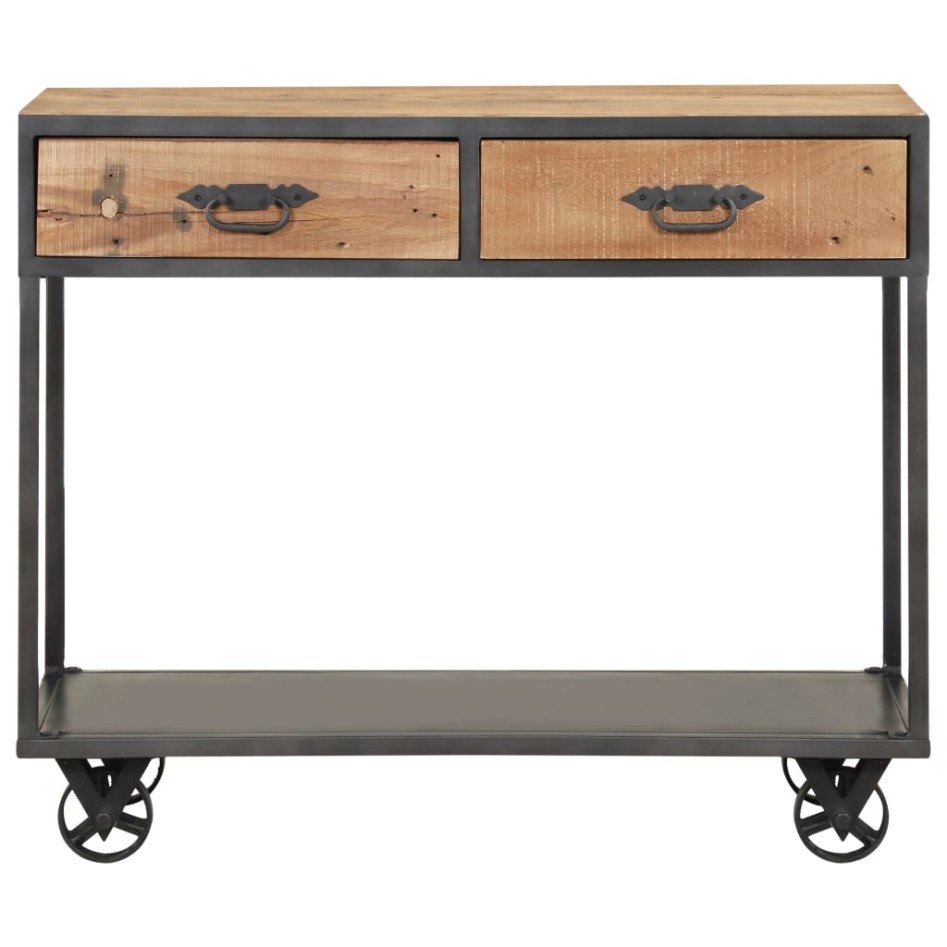 Mesa consola de madera maciza reciclada 90x35x74