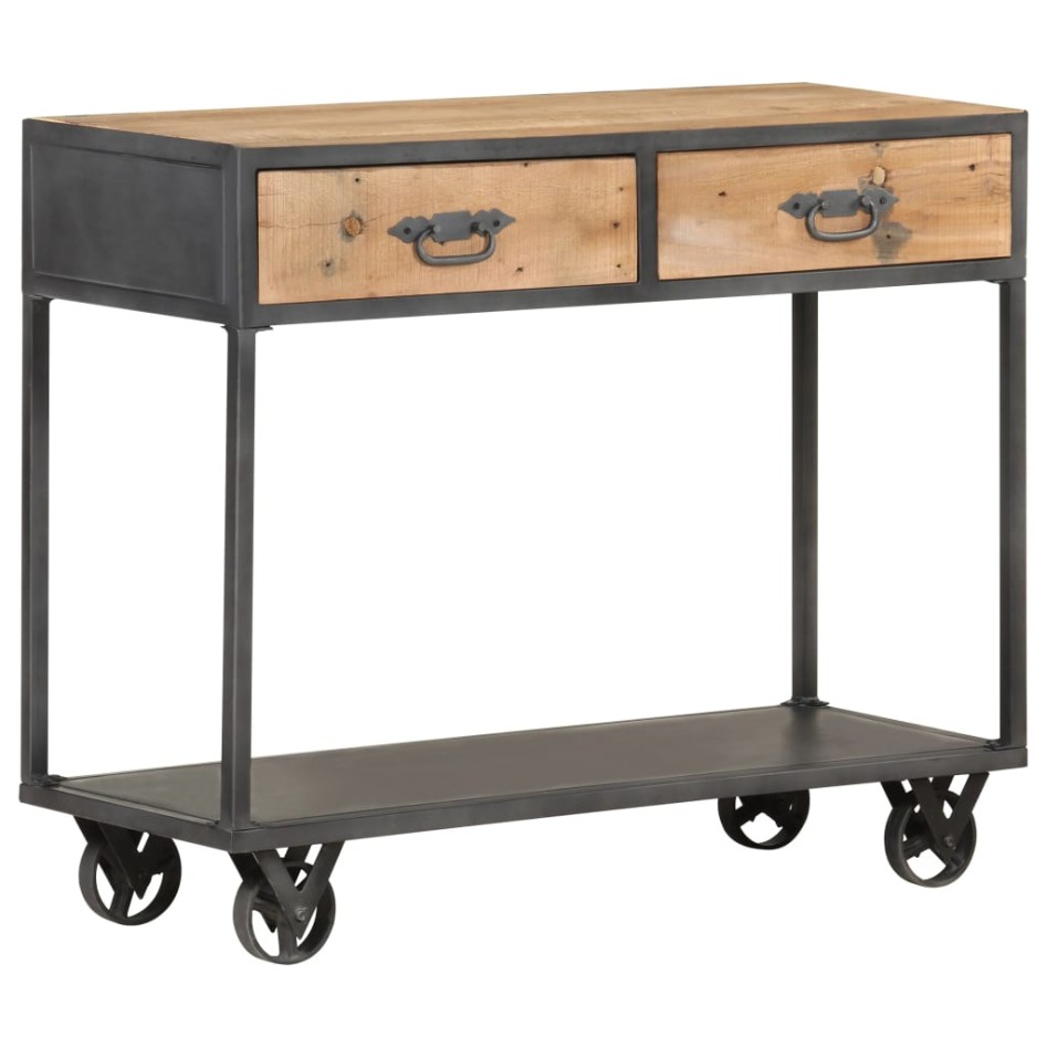 Mesa consola de madera maciza reciclada 90x35x74