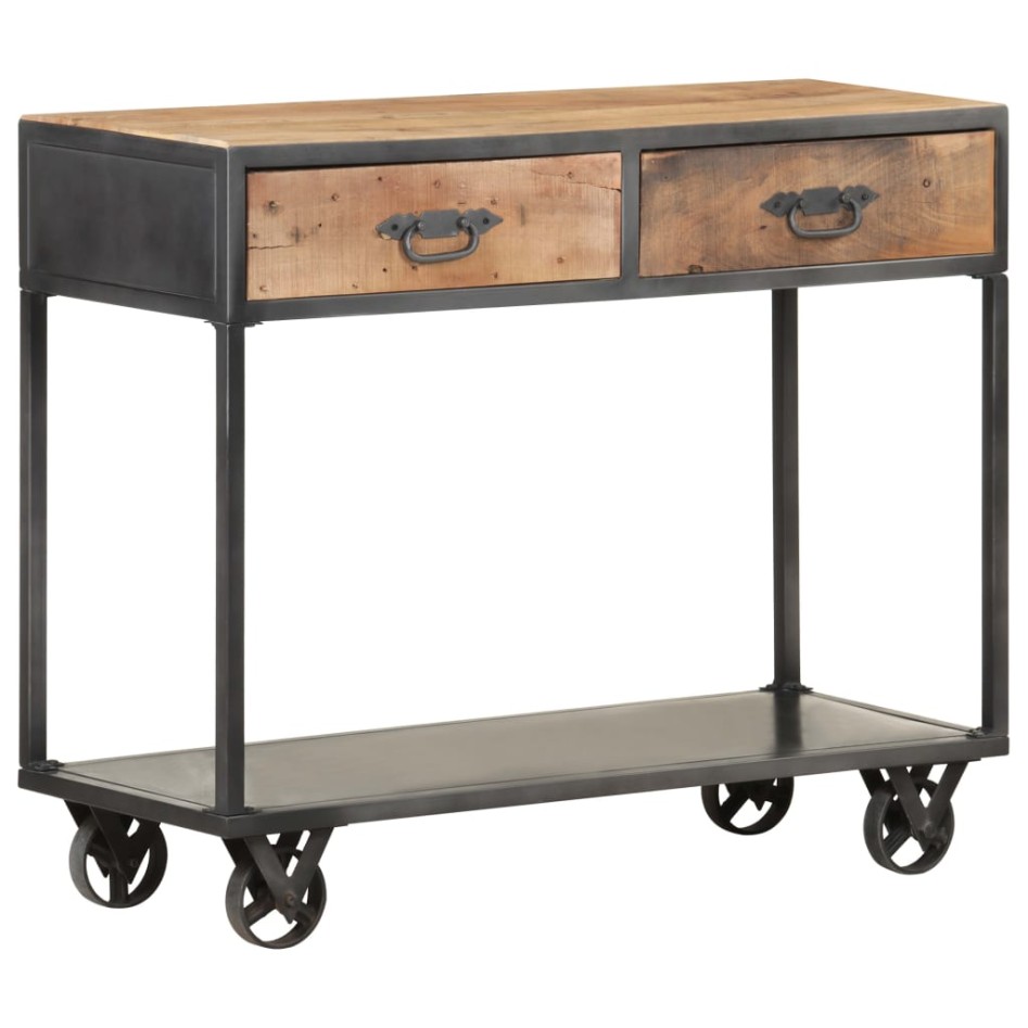 Mesa consola de madera maciza reciclada 90x35x74