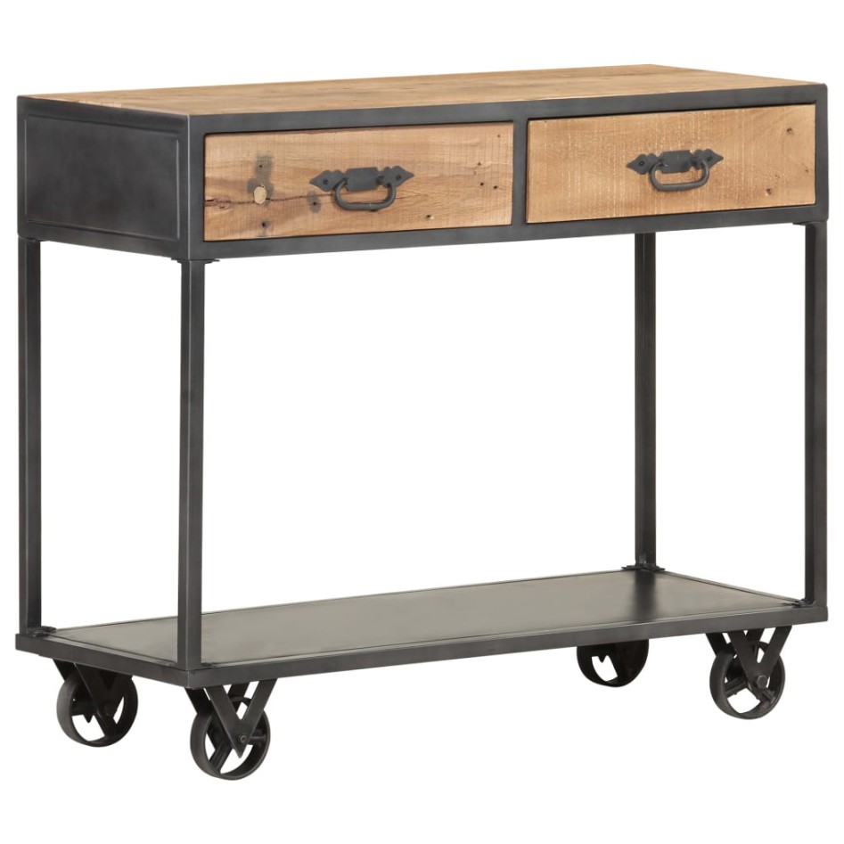 Mesa consola de madera maciza reciclada 90x35x74