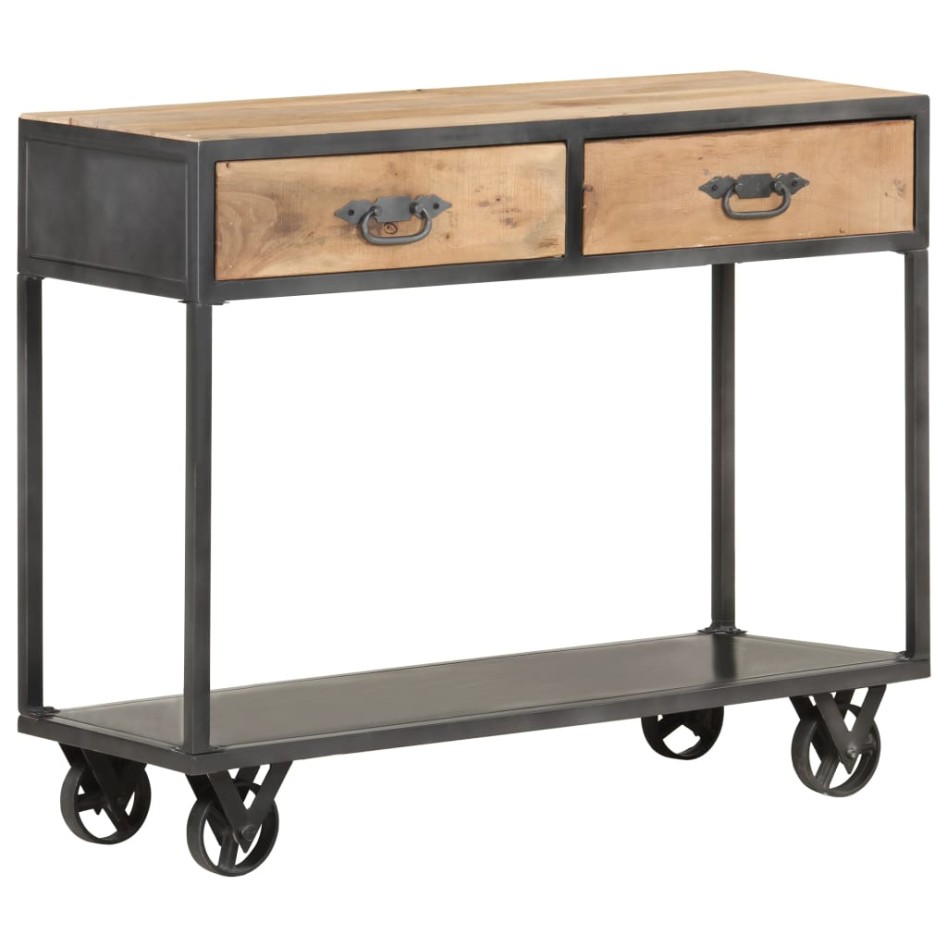 Mesa consola de madera maciza reciclada 90x35x74