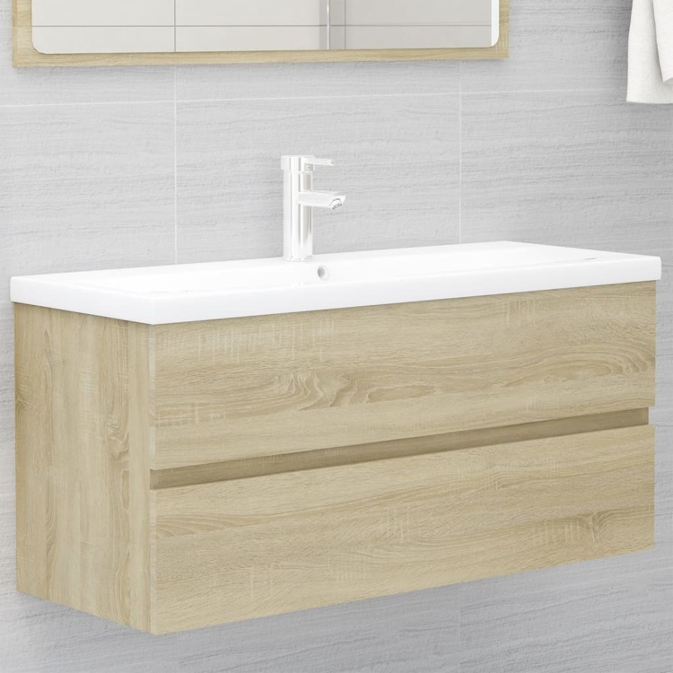Mueble con lavabo madera de ingeniería roble