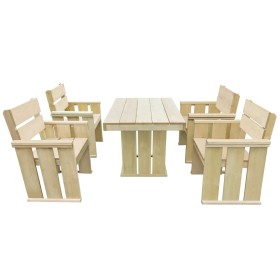 Set de comedor de jardín 5 pzas madera de pino