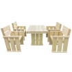 Set de comedor de jardín 5 pzas madera de pino impregnada
