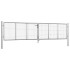 Puerta de jardín de acero galvanizado plateado 415x125