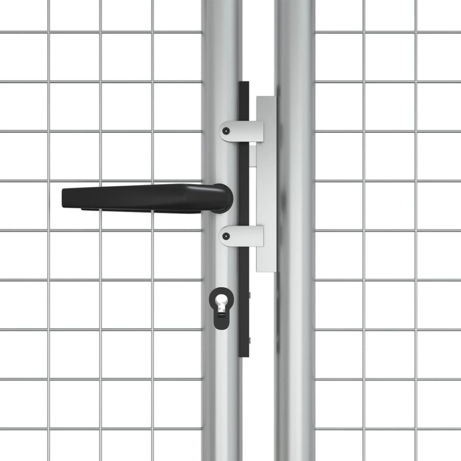 Puerta de jardín de acero galvanizado plateado 415x175