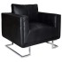 Sillón con patas cromadas cuero sintético
