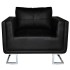 Sillón con patas cromadas cuero sintético
