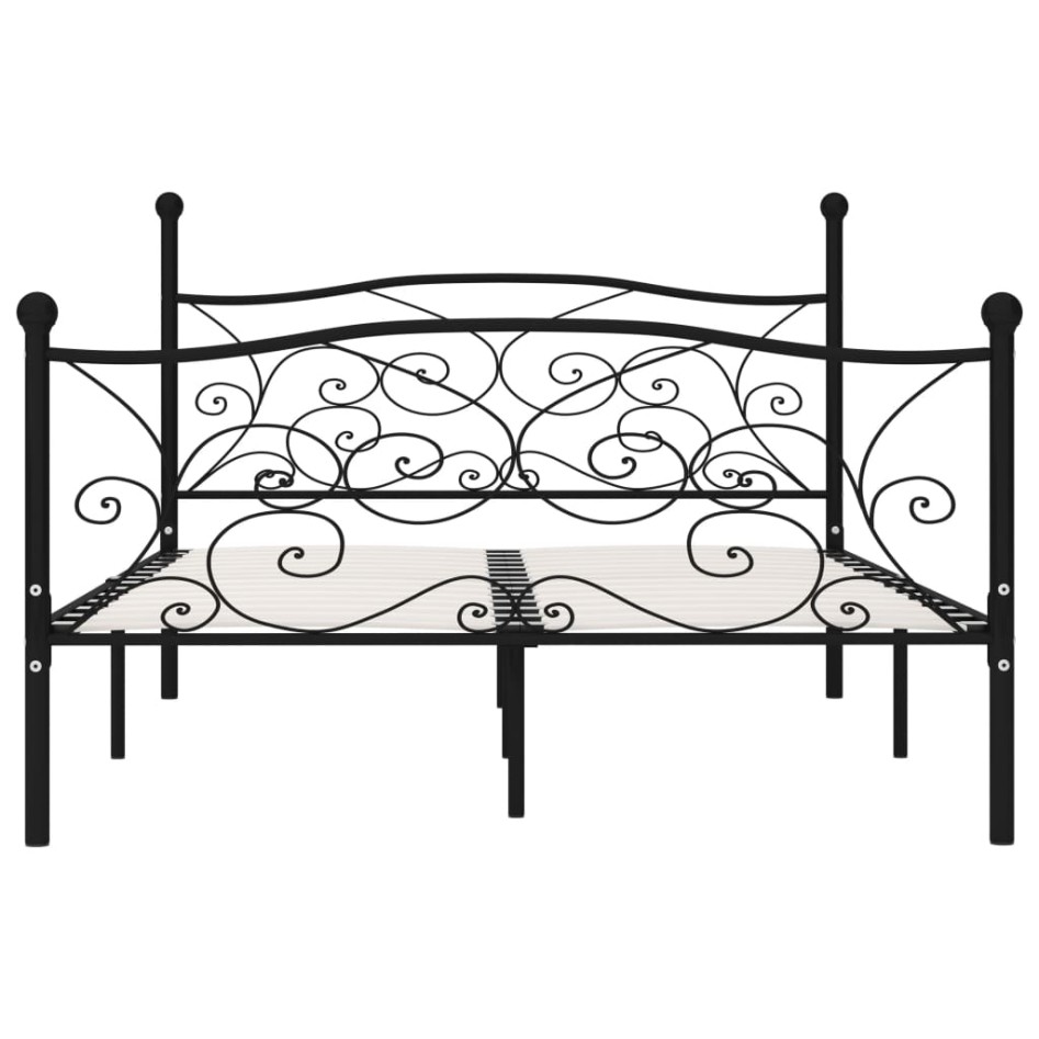 Estructura de cama con somier metal negro 140x200
