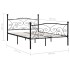 Estructura de cama con somier metal negro 140x200