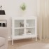 Aparador de acero y vidrio blanco 70x35x70