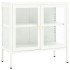 Aparador de acero y vidrio blanco 70x35x70
