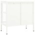 Aparador de acero y vidrio blanco 70x35x70
