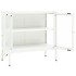 Aparador de acero y vidrio blanco 70x35x70