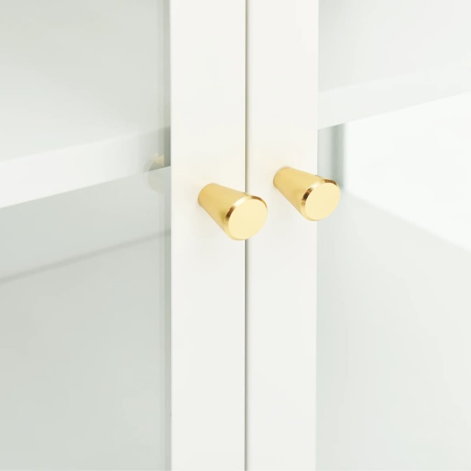 Aparador de acero y vidrio blanco 70x35x70